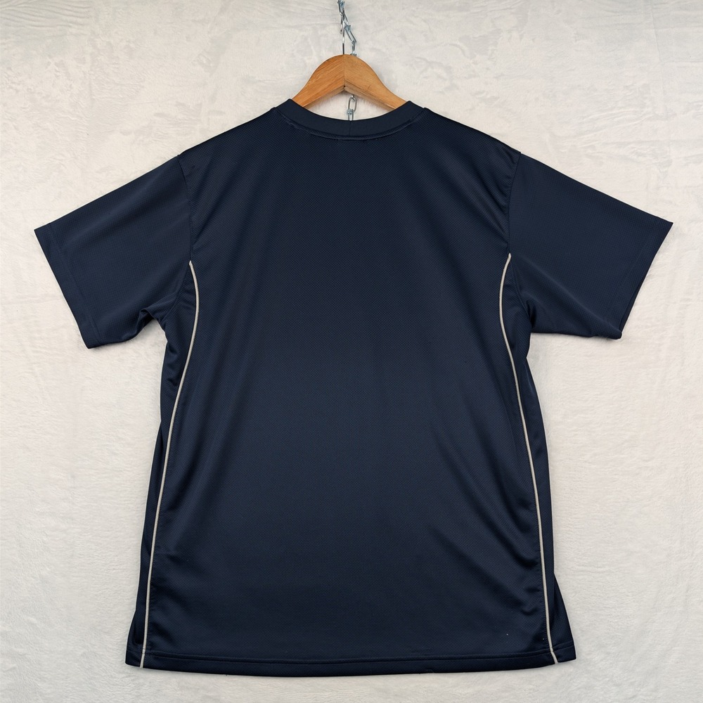 VTG Nike T-Shirt Men's L Navy Blue Gray Piping Swoosh Logo Mesh Athletic Y2K - Picture 3 of 8